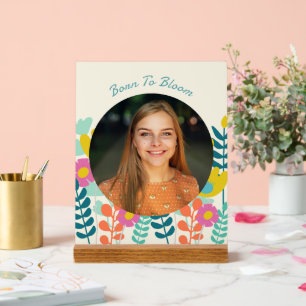 30th birthday photo colourful floral modern acrylic sign