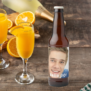 30th birthday photo hello 30 guys men beer bottle label