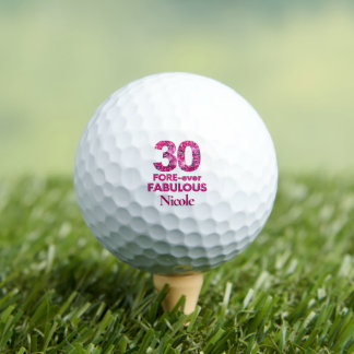 30th Birthday Pink 30 Gift for Sister Fabulous  Golf Balls