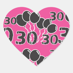 30th Birthday PINK BLACK Stickers