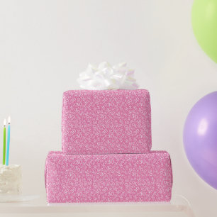 30th Birthday Pink/White Random Number Pattern Wrapping Paper