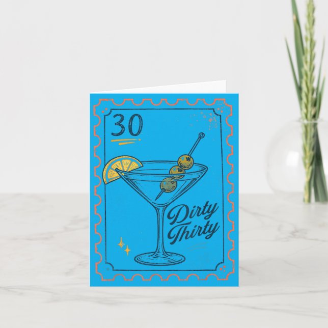 30th Birthday Queen Drinking Lover Martini Dirty A Card (Front)