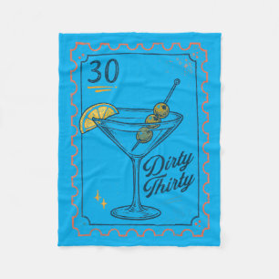 30th Birthday Queen Drinking Lover Martini Dirty A Fleece Blanket