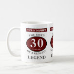 30th Birthday Red Genuine Legend Add Your Name Coffee Mug<br><div class="desc">Fun 30th "Birth Of A Legend" birthday red, grey and white mug. Add the year, change "Legend" to suit your needs. Add the name and change the bottom text . All easily done using the template provided. You can also change the age to make any age you want eg 45th,...</div>