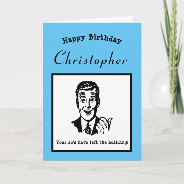 30th Birthday Retro Cartoon Funny Personalised Card (Front)