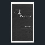 30th Birthday RIP 20s Black and White Party Napkin<br><div class="desc">This is a modern, 30th birthday, Halloween adult party design. This simple RIP 20s design, is in classic black and white with stylish typography. The template is set up for you to simply add your name, and Halloween birthday party details. Perfect for a cool and fun, Halloween themed, 30th birthday...</div>