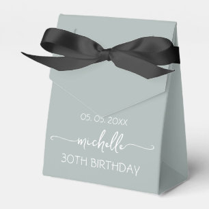 30th Birthday Sage Green Monogram Name Script Favour Box