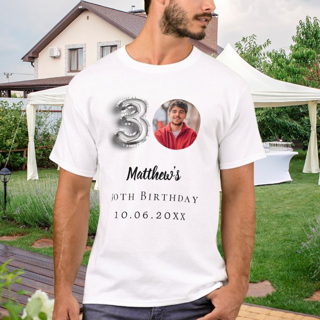 30th birthday silver photo T-Shirt (Creator Uploaded)