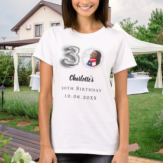 30th birthday silver photo T-Shirt (Creator Uploaded)