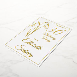 30th Birthday Snowdrop Floral Black And White