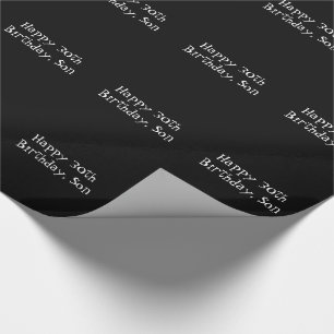 30th Birthday, 'Son' black and white gift wrap. Wrapping Paper