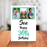 30th Birthday Son Green Modern Photo Collage Card<br><div class="desc">Put a smile on a face with this personalised 3 photo collage 30th birthday card for your son. - Simply click to personalise this design 🔥 My promises - This design is unique and is designed with you in mind 🙏 Thank you for supporting my small business - If you...</div>