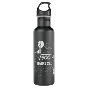 30th Birthday Square Root Math 30 Years Old Bday 710 Ml Water Bottle