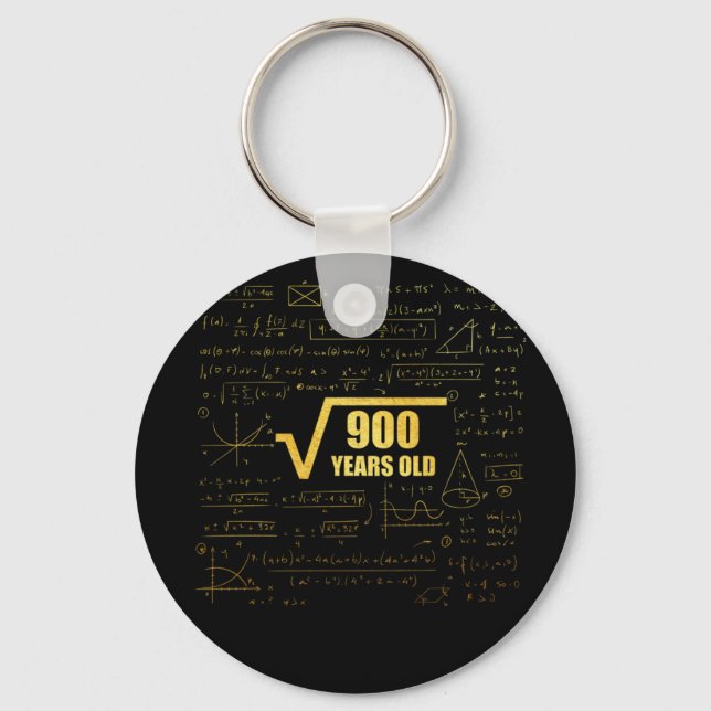 30th Birthday Square Root of 900 30 Years Old Key Ring (Front)