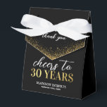 30th Birthday Thank You Black Gold Favour Box<br><div class="desc">Adult 30th birthday thank you favour boxes featuring a stylish black background,  faux gold glitter,  the saying 'cheers to 30 years',  their name,  and the date of the party.</div>