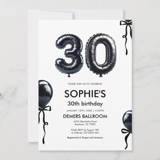 30th Birthday Thirty Birthday Invitation  (Front)