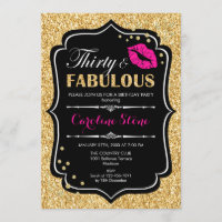 30th Birthday - Thirty Fabulous Gold Black Pink