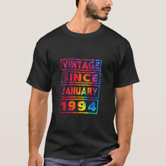 30th Birthday Tie Dye Decoration Vintage Since Jan T-Shirt