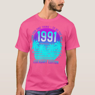 30th Birthday Vintage 1991  Aesthetic Sunset Palm T-Shirt
