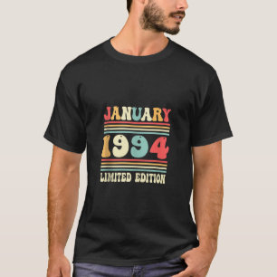 30th Birthday Vintage January 1994 Bday Decor 30 Y T-Shirt