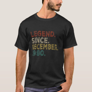 30th Birthday Vintage Retro December 1990 Gift 30  T-Shirt