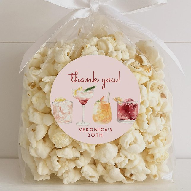 30th Birthday Watercolor Cocktail Stickers (Creator Uploaded)