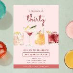 30th Birthday Watercolor Cocktails Invitation<br><div class="desc">Celebrate in style with this chic 30th birthday invitation from Zazzle, featuring elegant watercolor illustrations of colourful cocktails. Perfect for a milestone celebration, this modern design sets the tone for a fun and festive party. Customise with your event details to create a unique invitation that’s as vibrant as the night...</div>