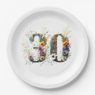 30th Birthday Wildflowers Happy Birthday Paper Plate