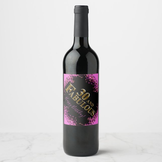 30th Birthday  Wine Label (Front)