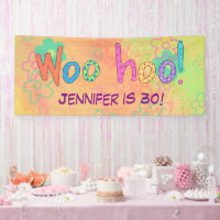 30th Birthday WooHoo Name Personalised Banner