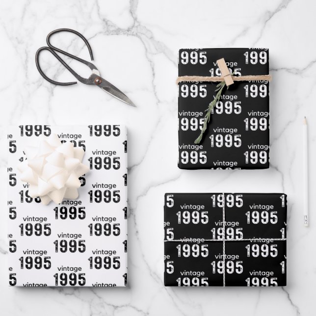 30th Birthday Wrapping Paper, 1995 Year Gift Wrap (Front)