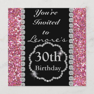 30th BLING Birthday Party Invitation