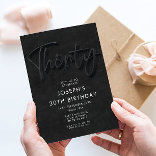 30th Chalkboard Style Birthday  Invitation