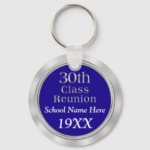 30th Class Reunion Gifts with Your TEXT and COLORS Key Ring