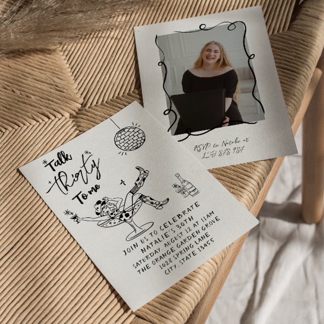 30th Cow Girl Quirky Talk Thirty To Me Birthday Invitation (Creator Uploaded)