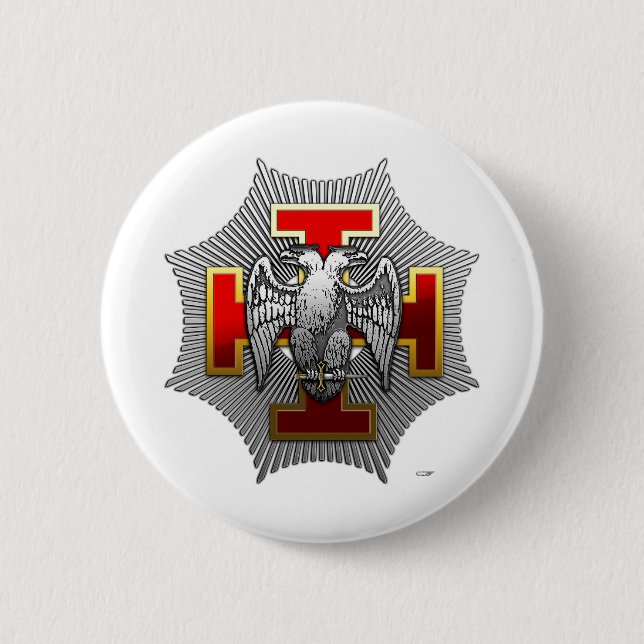 30th Degree: Knight Kadosh 6 Cm Round Badge (Front)