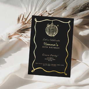 30th Disco Birthday Foil Invitation 2