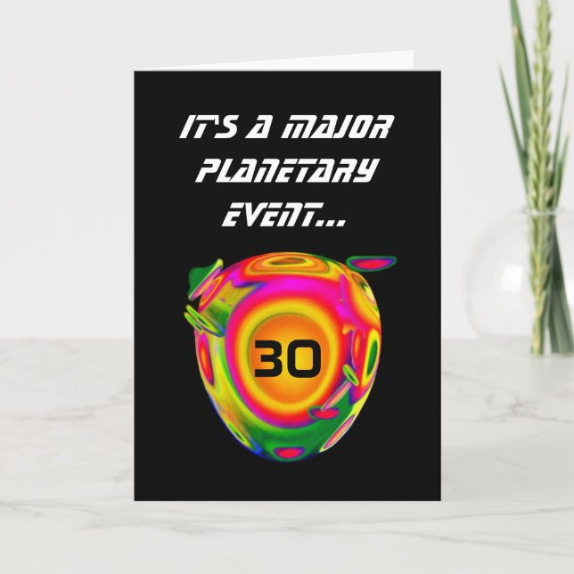30th Funny Sci Fi Birthday Planet A02 Card (Front)
