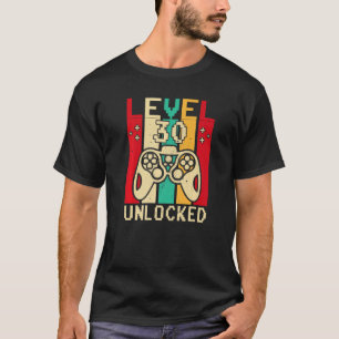 30th Gamer Boy Saying Vintage Level 30 Unlocked Ga T-Shirt
