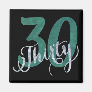 30th Green   Black Birthday Anniversary Party   Magnet