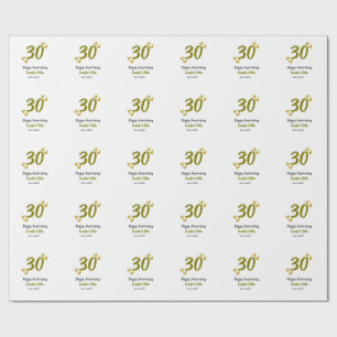 30th happy anniversary golden gray wedding couple  wrapping paper