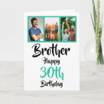 30th happy birthday brother photo collage Card<br><div class="desc">🌶️ Put a smile on a face with this awesome 30th birthday brother photo collage card. - Simply click to personalise this design 🔥 My promises - This design is unique and is designed with you in mind 🙏 Thank you for supporting my small business - If you would like...</div>