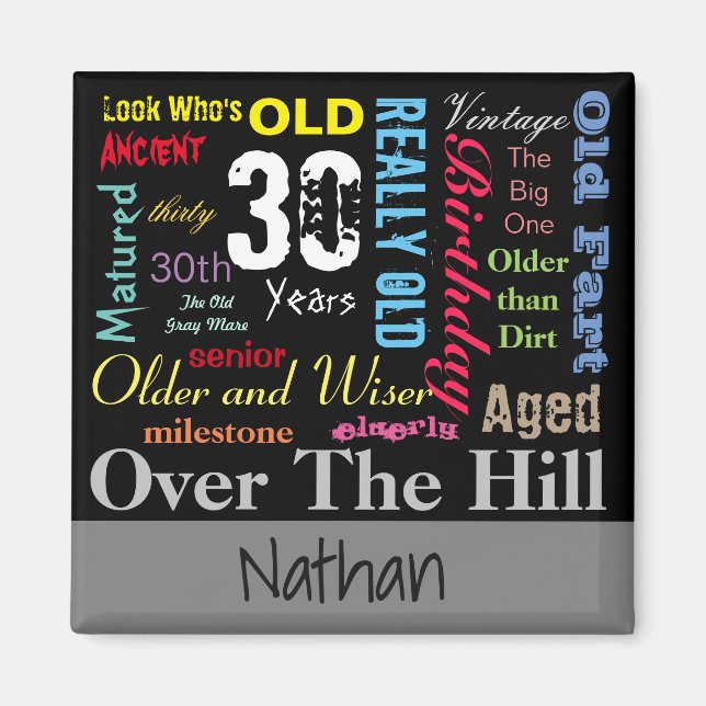 30th Happy BIrthday in a Graffiti Style Magnet (Front)