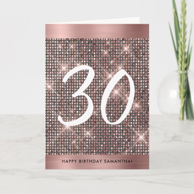 30th Happy Birthday Trendy Chic Card (Front)