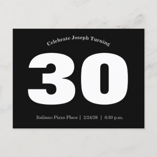30th Man Birthday Invitation Postcard