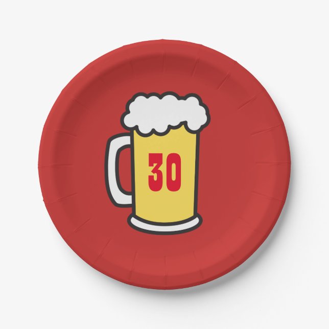 30th Milestone Birthday Party Beer Plates (Front)