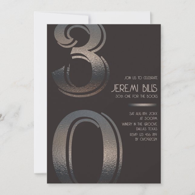30th minimalistic Invitation (Front)
