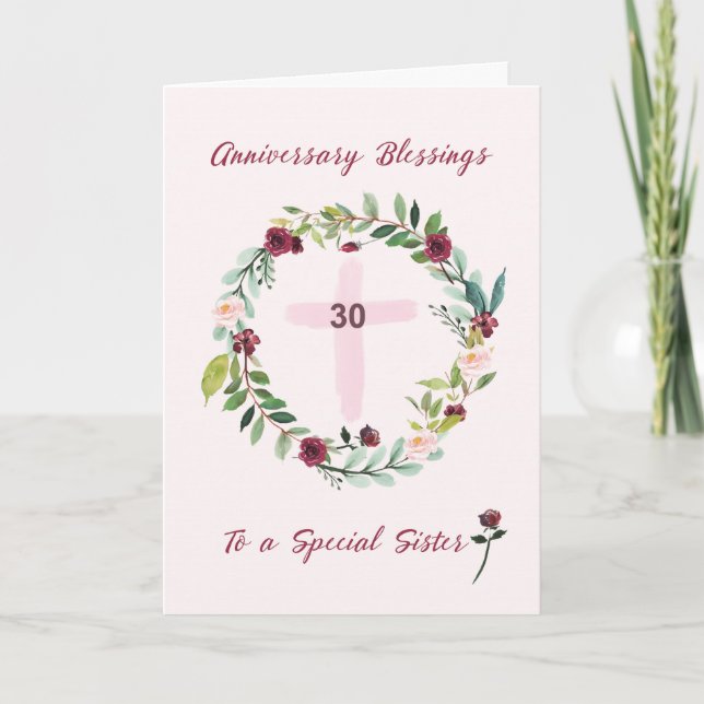 30th Nun Religious Sister Anniversary Blessings Card (Front)