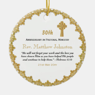 30th Ordination Anniversary Personalized Scripture Ceramic Tree Decoration