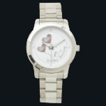 30th pearl purple balloon wedding anniversary<br><div class="desc">Personalised 30th wedding anniversary watch with purple heart balloons design. The perfect gift for a husband to give his wife on their pearl wedding anniversary. The names shown can both be customised and the anniversary number can also be changed as desired. A matching card and gift bag are also available...</div>
